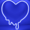 Olvadó szív – LED neon dekoráció - kék